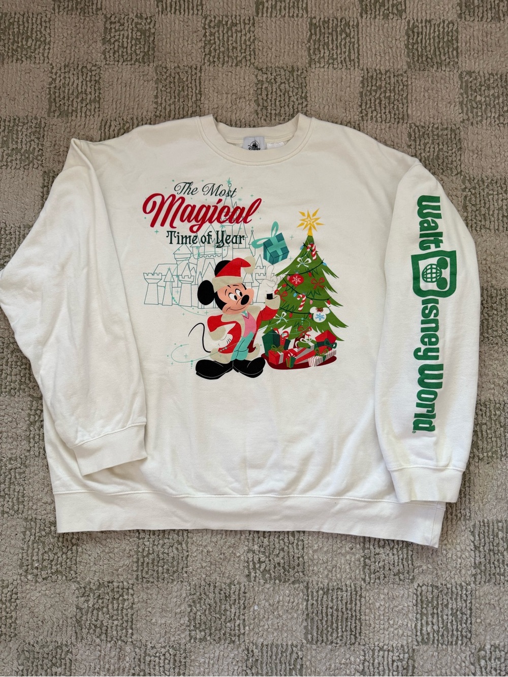 Walt Disney World White Mickey Christmas Sweatshirt